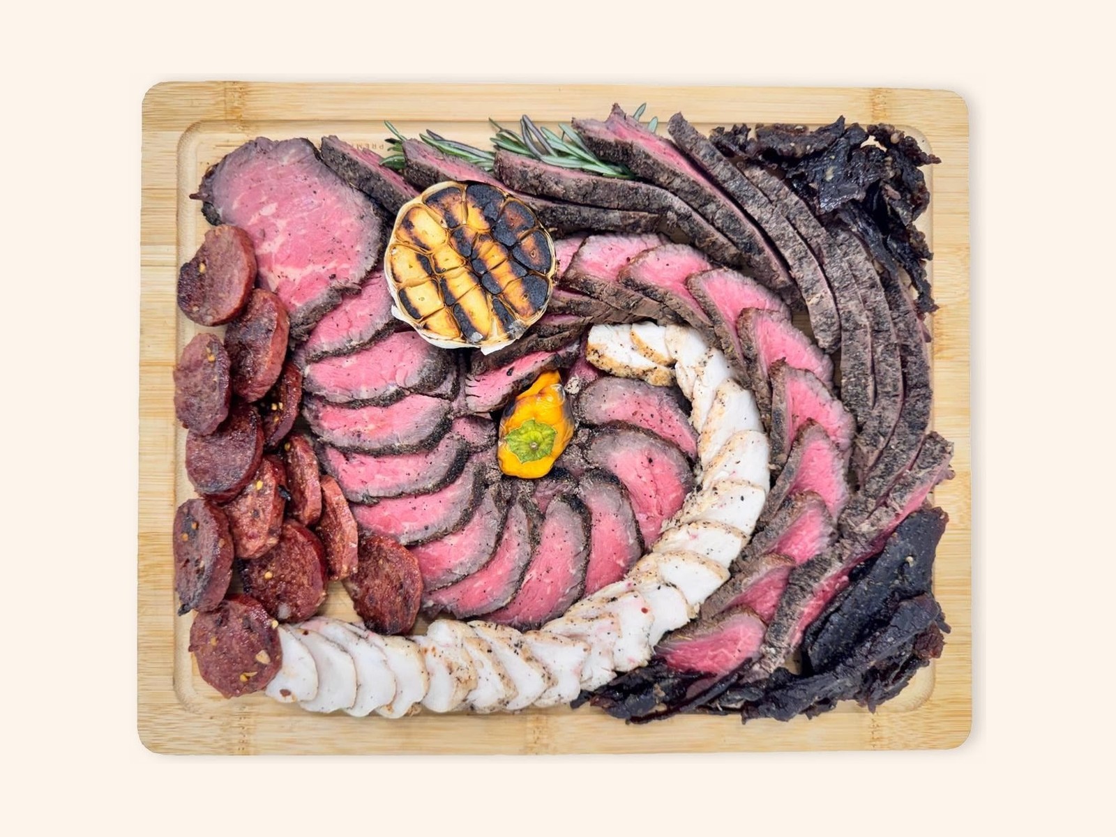 Blaze, the medium Charboard with sliced charcoal-grilled meats
